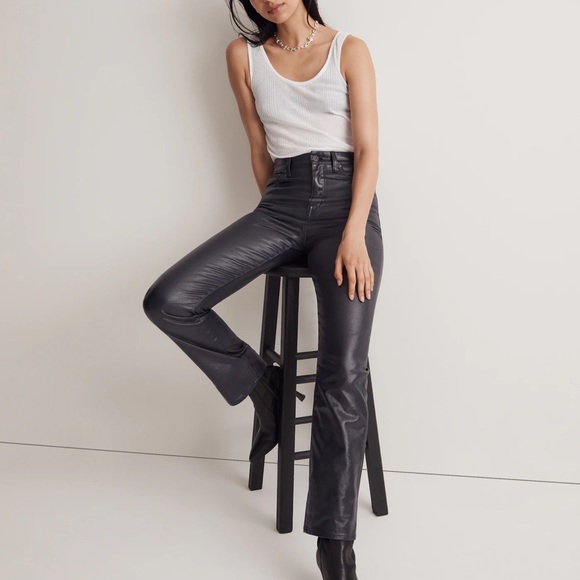 Madewell Denim - MADEWELL Jeans Women’s 26 Black Coated 90s Straight Foil Trendy NWT